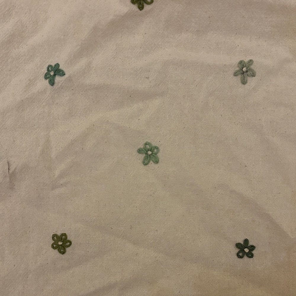Floral Embroidered Cream Tote Bag - Picture 4 of 4